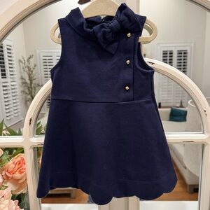 Janie Anna Jack navy scalloped dress size12-18m